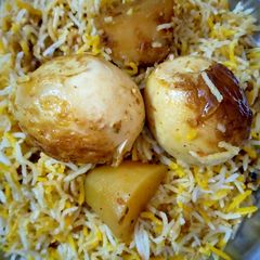 A picture of Egg Biryani.