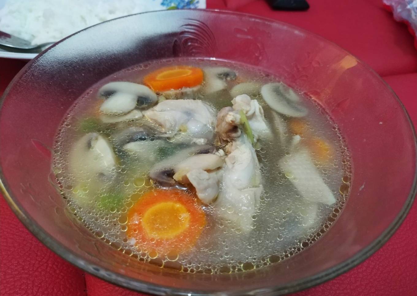 Sup Ayam Jamur Merang