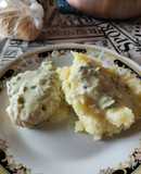 Bife de pollo al verdeo con puré