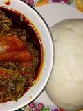 Efo riro with poundo yam