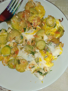 Une photo de Omelette aux courgettes🥚🥚 🥒🍅