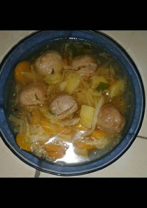 Foto resep Sayur Soup Baso