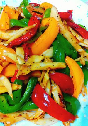三彩杏鮑菇（全素） 的食譜成品照片