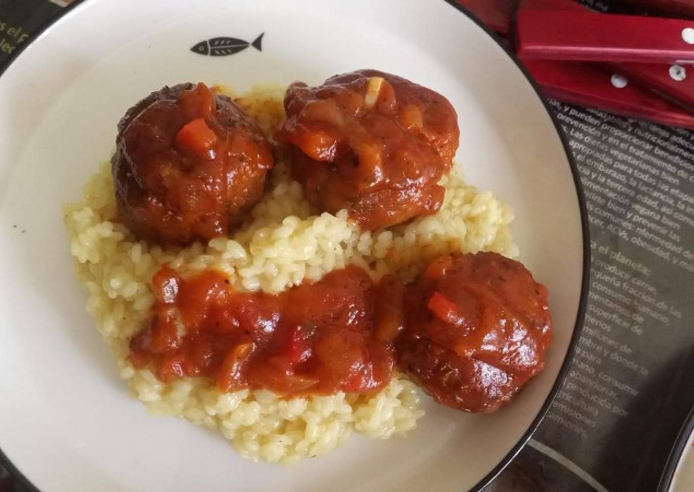 Albóndigas veganas con arroz (🌱)