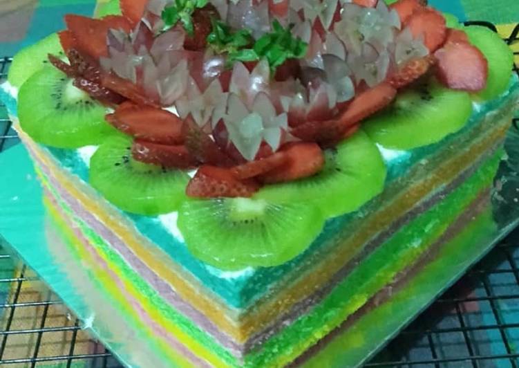 Rainbow cake kukus