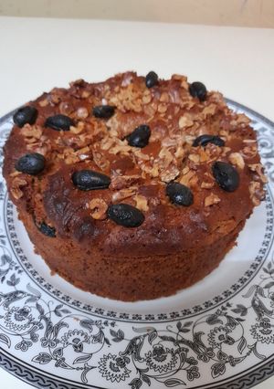 A picture of Aata gur cake (wholwheat & jaggery cake).