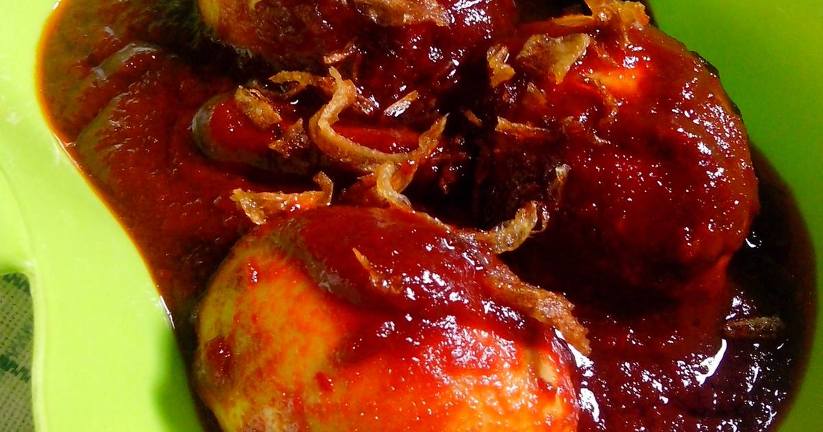 Resep Telur Bumbu Merah Hintalu Masak Habang Rasanya