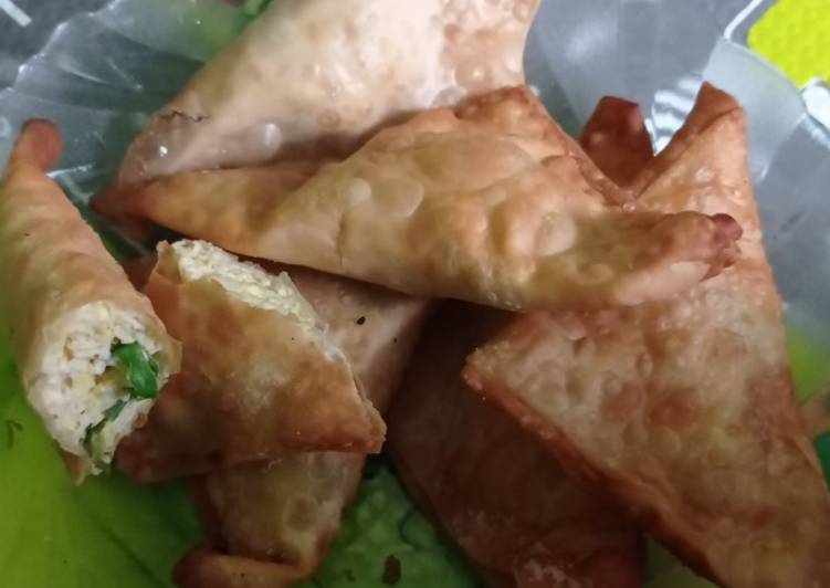 Olahan Martabak tahu kulit pangsit | Langkah Membuat Martabak tahu kulit pangsit Yang Enak Banget