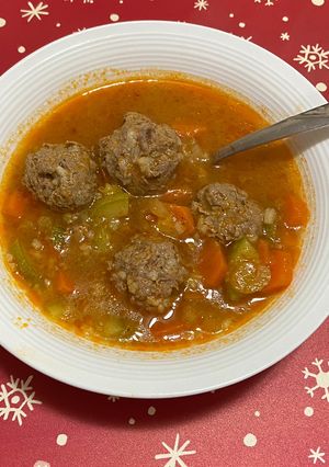 A picture of Albondigas (Mexican Meatball Soup).