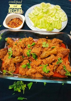 A picture of Mutton achar gosht.