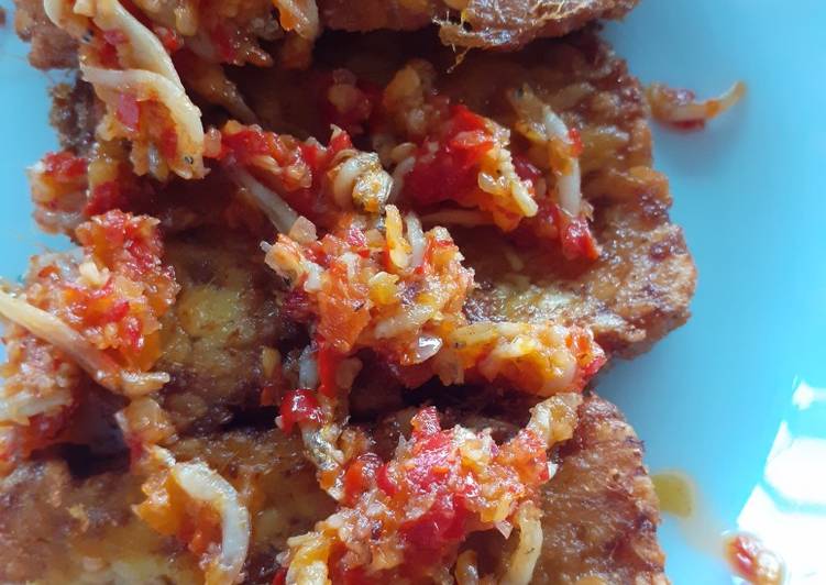 Resep Tempe penyet sambal teri Anti Gagal