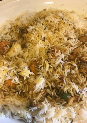 صورة لوصفة رز بالربيان والزنجبيل
