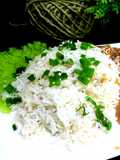 Garlic rice with sesame chicken