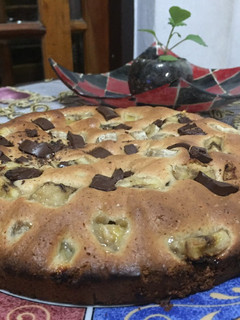 Una foto de Torta de banana y chocolate 70 % amargo