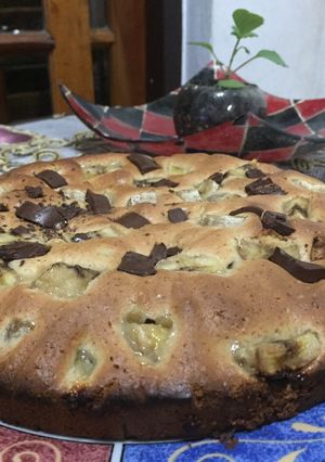 Una foto de Torta de banana y chocolate 70 % amargo