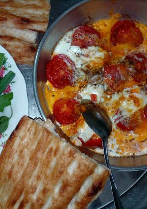 عکسی از دستور املت گوجه فرنگی 🍅