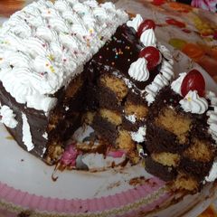 A picture of Chocolate checkers cake.