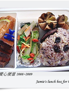 小犬愛心便當 鹽烤鮭魚飯 的食譜成品照片