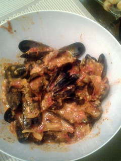 A picture of Mussel and Sweet Potato Chowder.