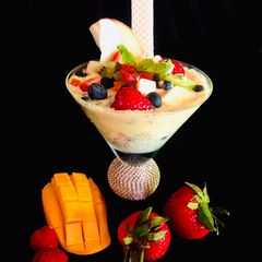 Quinoa cornflakes tooty fruity pudding A picture of Quinoa cornflakes tooty fruity pudding.