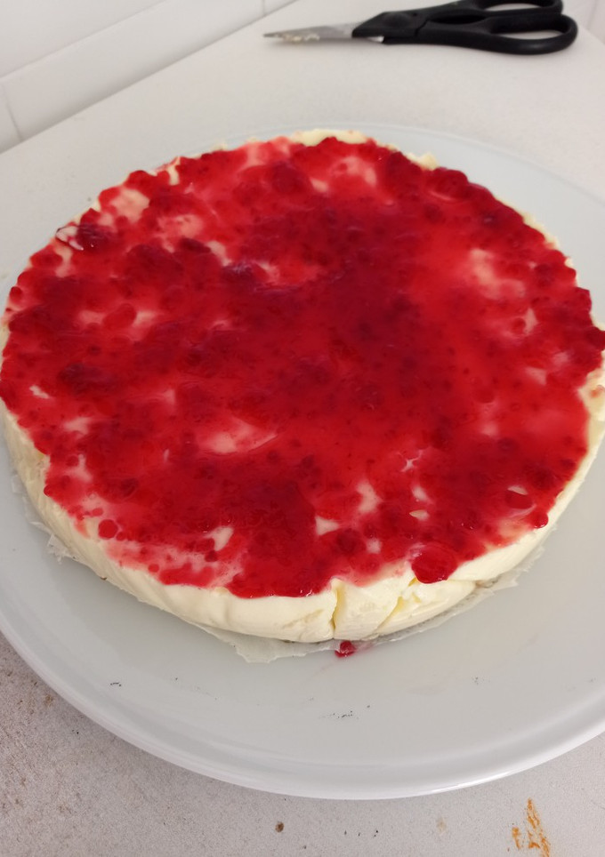 Una foto de Tarta de queso con mermelada