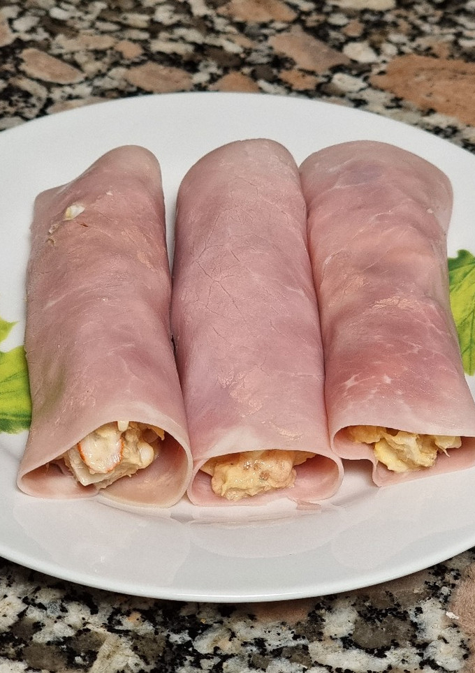 Una foto de Canelones de jamón de York