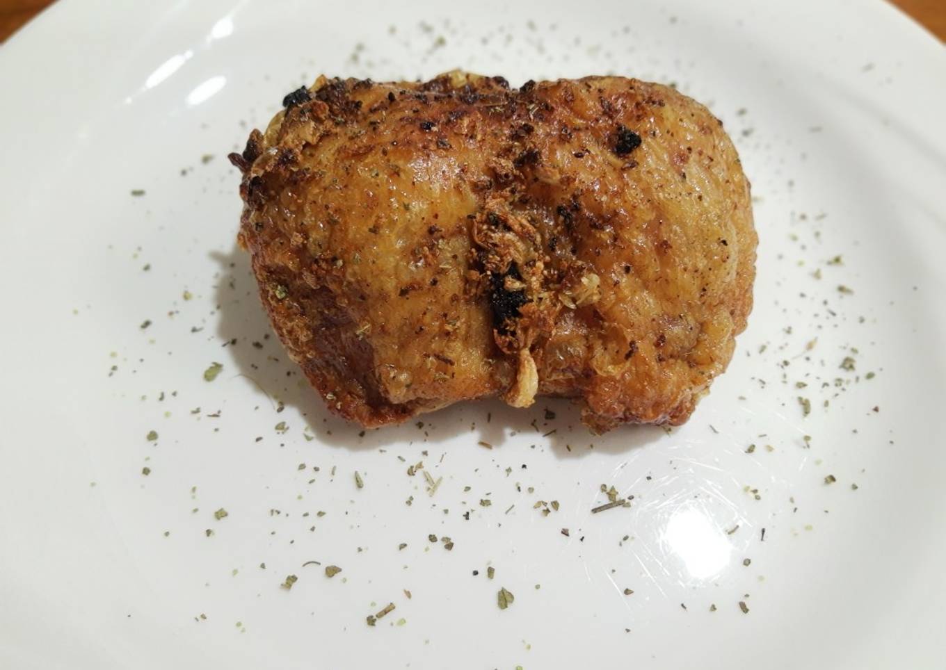 Pierna de pollo deshuesada al ajillo en Airfryer