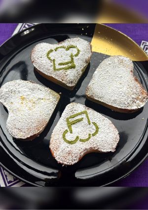 A picture of Cookpad Valentine Matcha Heart Cake.