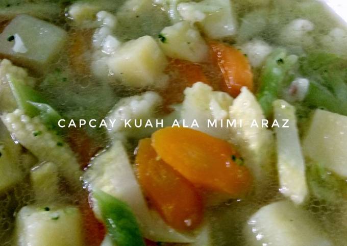 Capcay Kuah (full sayuran, anti alergi, vegetarian)