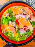 Insalata di grano saraceno e salmone