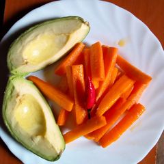 A picture of Pan fried carrot sticks.