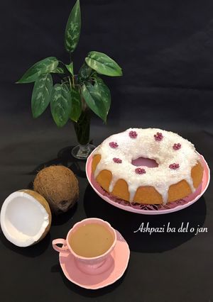 عکسی از دستور کیک سوپر نارگیلی