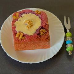 A picture of Tea time Beetroot Walnut cake.