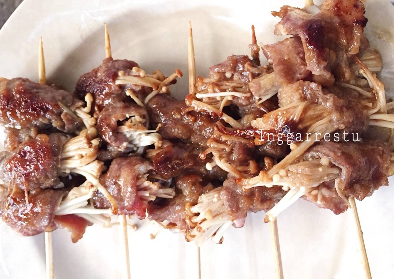 Beef enoki teriyaki