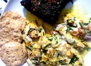 Una foto de Bifes de pescado al horno, "a mi manera"