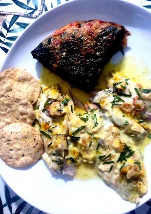 Una foto de Bifes de pescado al horno, "a mi manera"