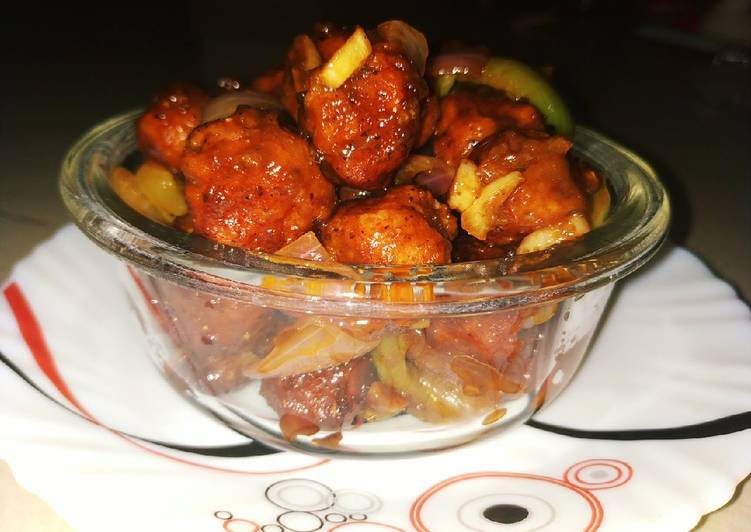 Recipe of Perfect Chilli soya chunks