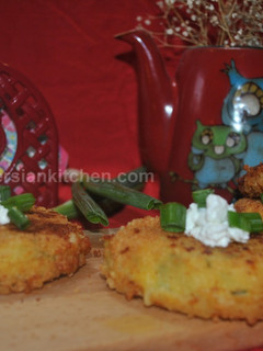 A picture of Mashed potato cakes.