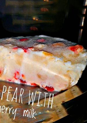 Foto resep Ice Pear with cherry milk