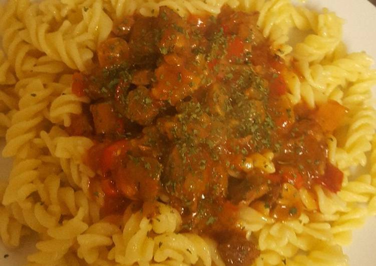 Steps to Prepare Any-night-of-the-week Yummy lamb and beef goulash