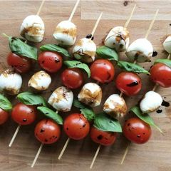 A picture of Caprese skewers.
