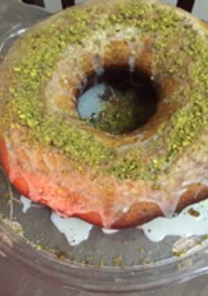 صورة لوصفة طريقة عمل كيكة الفستق الحلبي