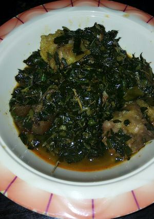 A picture of Edikaikong soup.