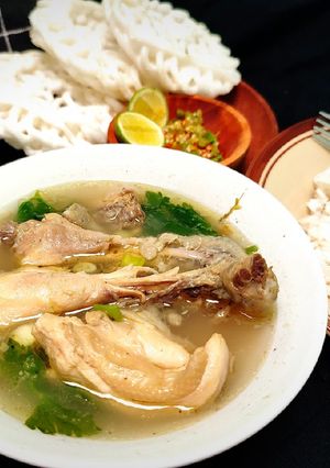 Foto resep Sop Ayam ala Pak Min Klaten / Sop Ayam Kampung kuah bening
