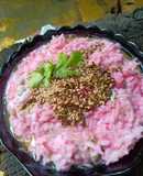 Beetroot curd rice