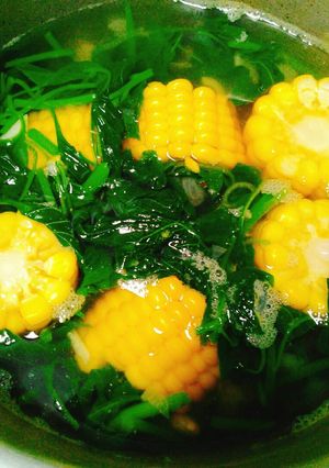Foto resep Sayur Bayam Bening Jagung Manis