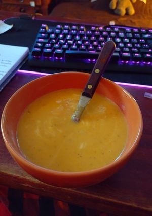 Una foto de La sopa de zapallo más barata y fácil