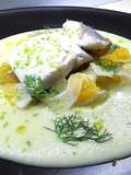 Orata scottata, con crema di finocchio e insalatina di arance e finocchio