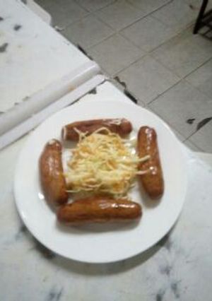 A picture of Fried sausages.