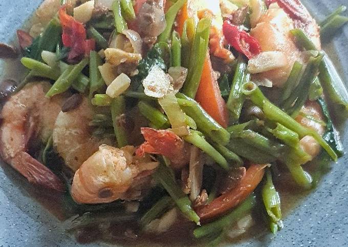 Tutorial Membuat Resep Tumis Kangkung udang tauco